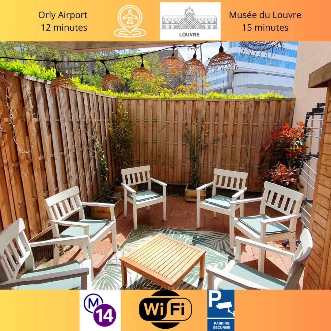 Cosy'N Paris - Parking Secure - Metro 14 - Wifi - Terrace - Premium Bedding Apartment Gentilly Bagian luar foto